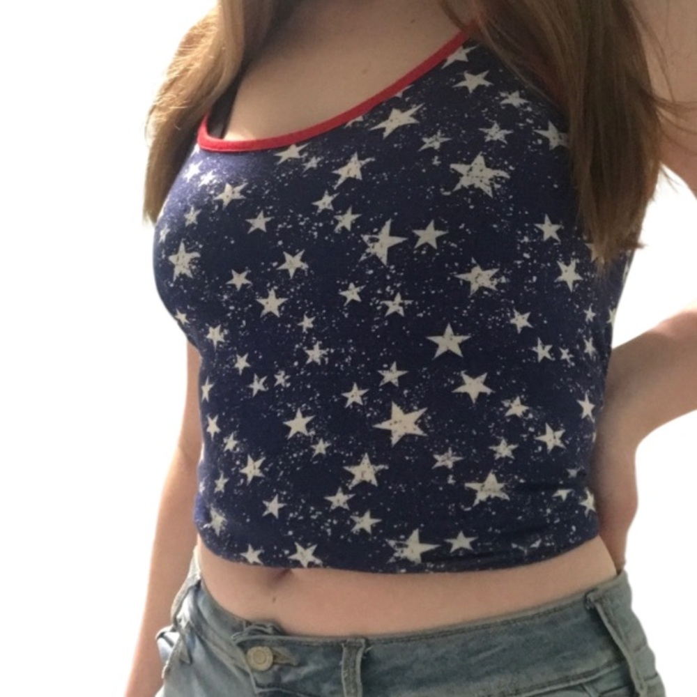 Summery US Fourth of July Tank Top Medium